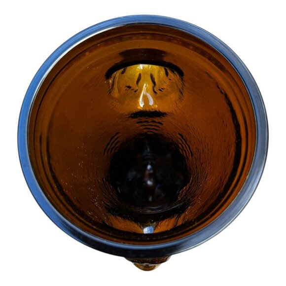 Vtg Amber Glass Römer Humpen Vase Lion Head & Bear Paw Motifs MCM Original Box - Picture 8 of 14